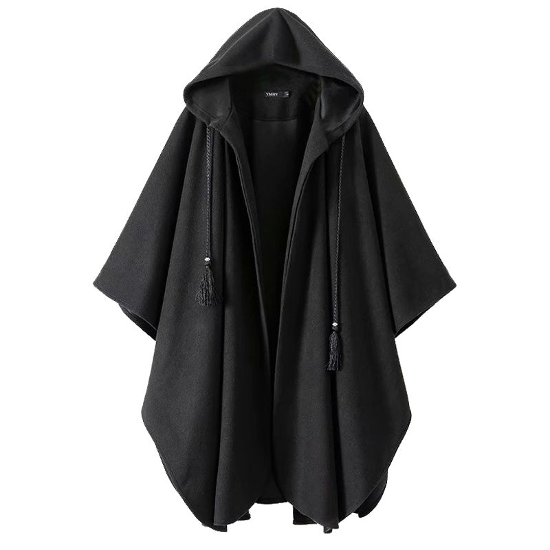 Irregular Design Woolen Coat Long Cape Coat For Women