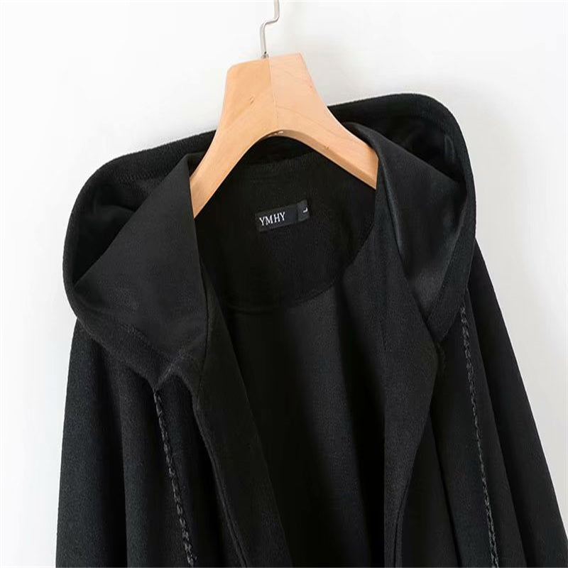 Irregular Design Woolen Coat Long Cape Coat For Women